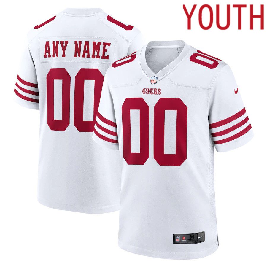 Youth San Francisco 49ers Nike White Game Custom NFL Jersey->youth nfl jersey->Youth Jersey